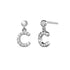 Solid 925 Sterling Silver Initial Crystal Personalised Alphabet Letter Earrings